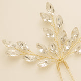 Elinor Crystal Spray Wedding Hair Pins in Gold photo 3