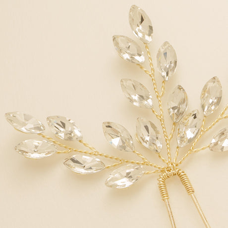 Elinor Crystal Spray Wedding Hair Pins in Gold photo 3