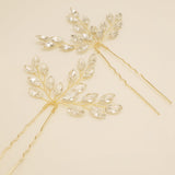 Elinor Crystal Spray Wedding Hair Pins in Gold photo 5