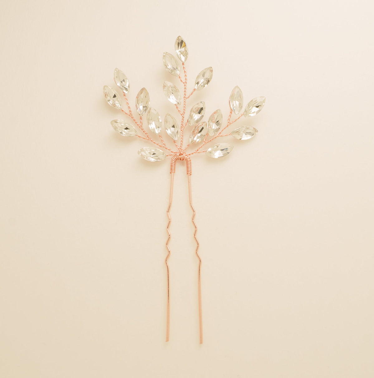 Elinor Crystal Spray Wedding Hair Pins in Rose Gold photo 2