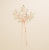 Elinor Crystal Spray Wedding Hair Pins in Rose Gold photo 2