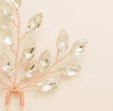 Elinor Crystal Spray Wedding Hair Pins in Rose Gold photo 3