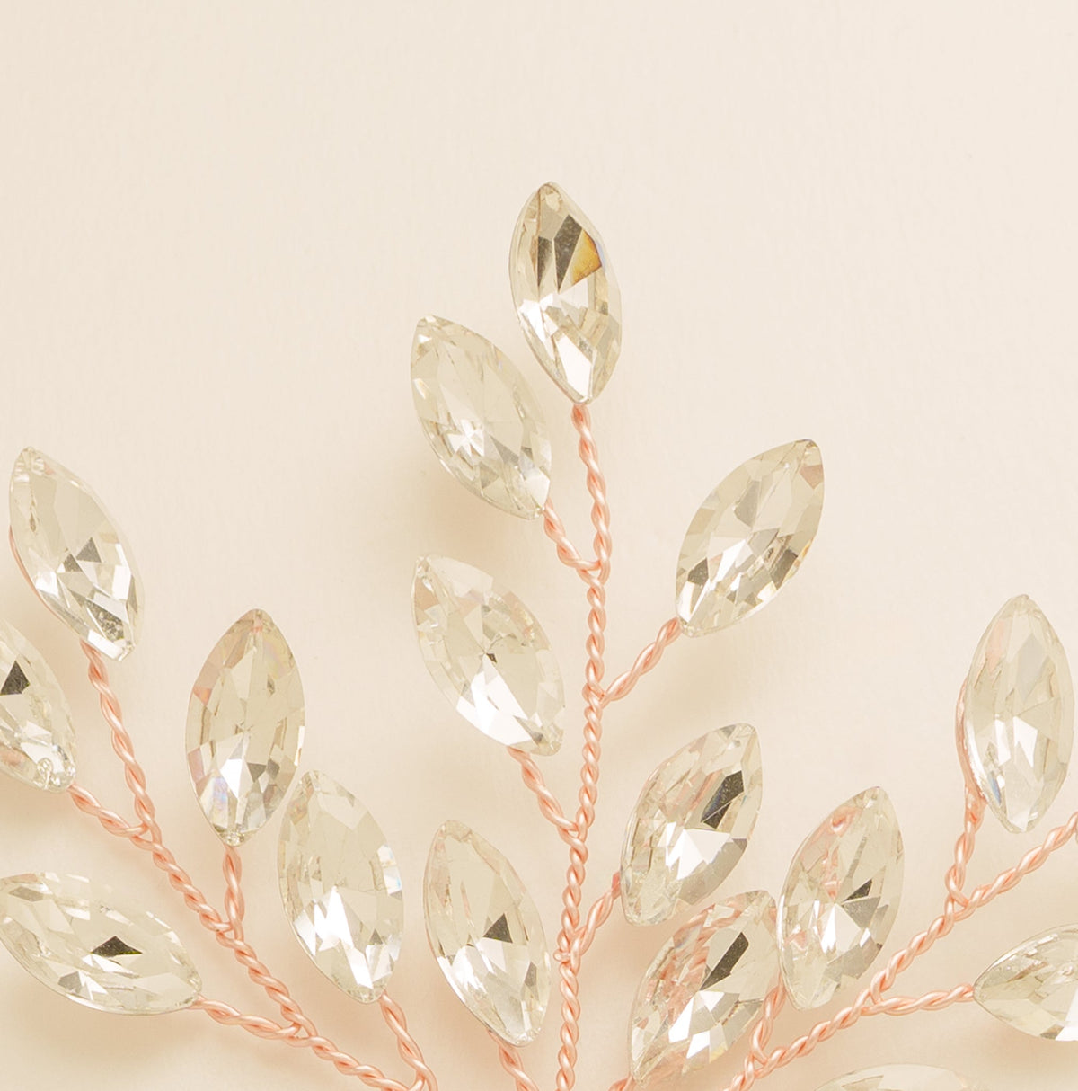 Elinor Crystal Spray Wedding Hair Pins in Rose Gold photo 4