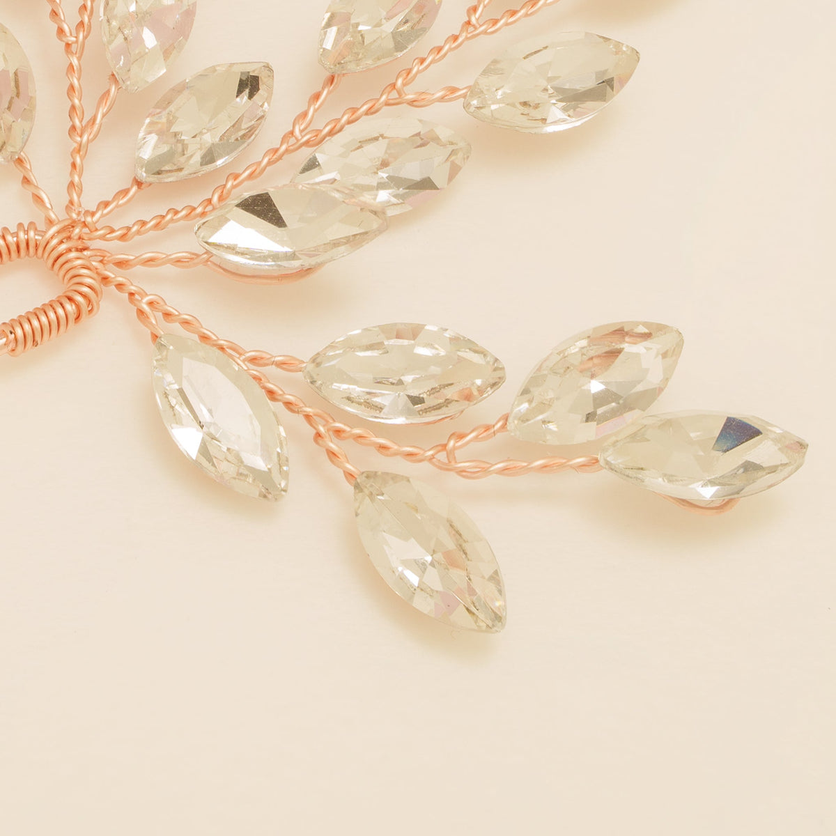 Elinor Crystal Spray Wedding Hair Pins in Rose Gold photo 7