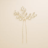 Elinor Crystal Spray Wedding Hair Pins in Silver photo 3