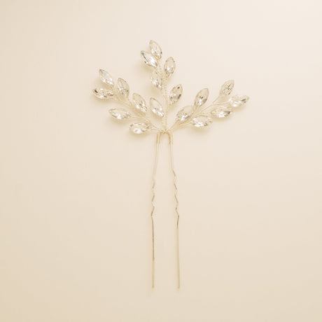 Elinor Crystal Spray Wedding Hair Pins in Silver photo 3