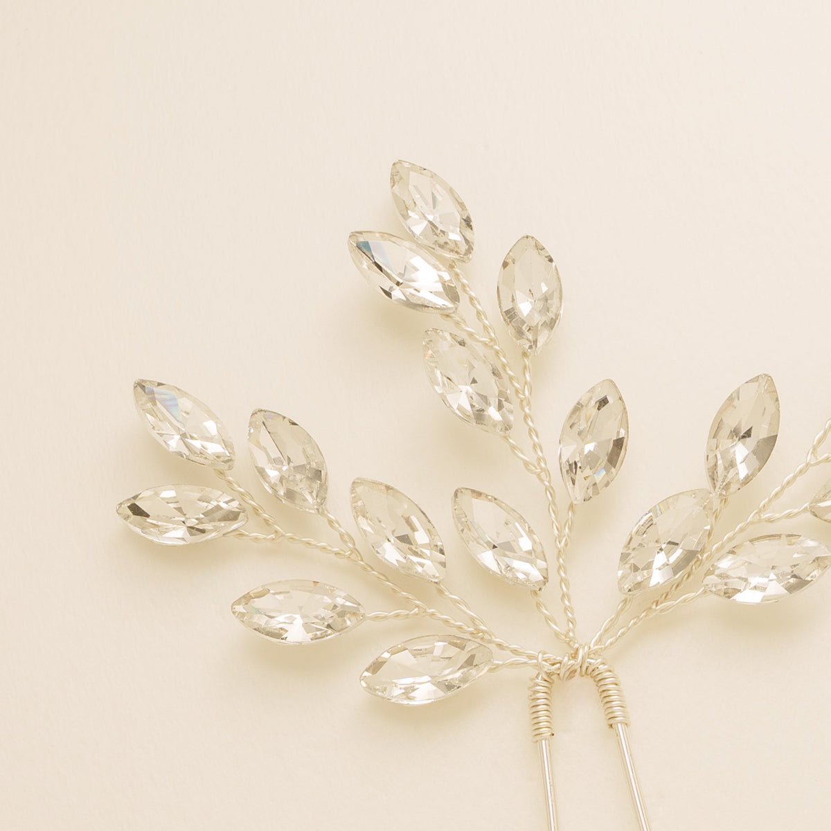 Elinor Crystal Spray Wedding Hair Pins in Silver photo 5