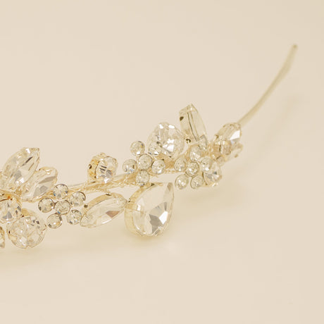 Fashionista Belle Crystal Bridal Headband in Silver photo 4