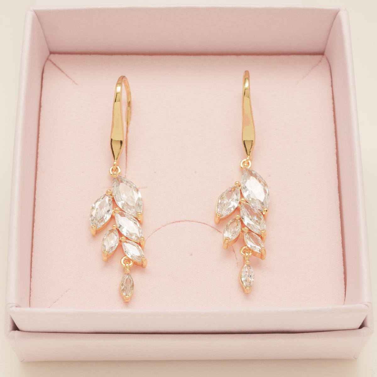 Fearne Crystal Wedding Earrings / Gold