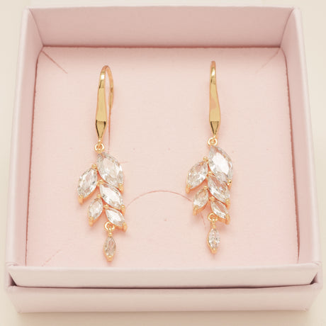 Fearne Crystal Wedding Earrings / Gold