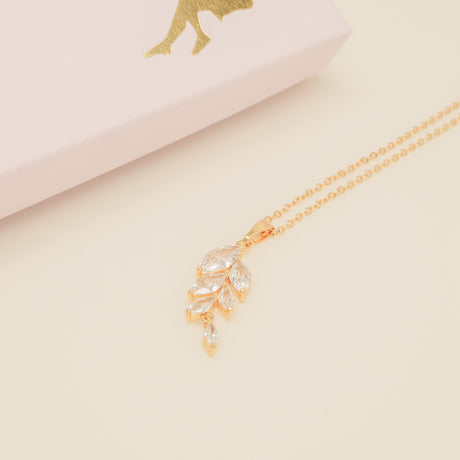 Fearne Crystal Wedding Necklace / Gold