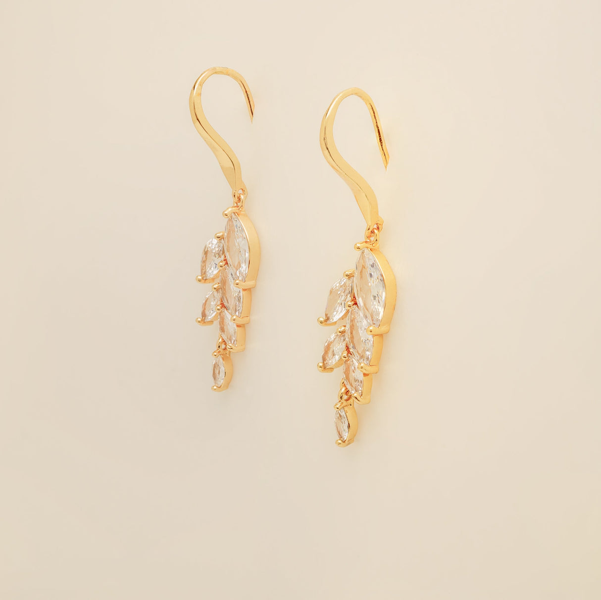 Fearne Crystal Wedding Earrings / Gold
