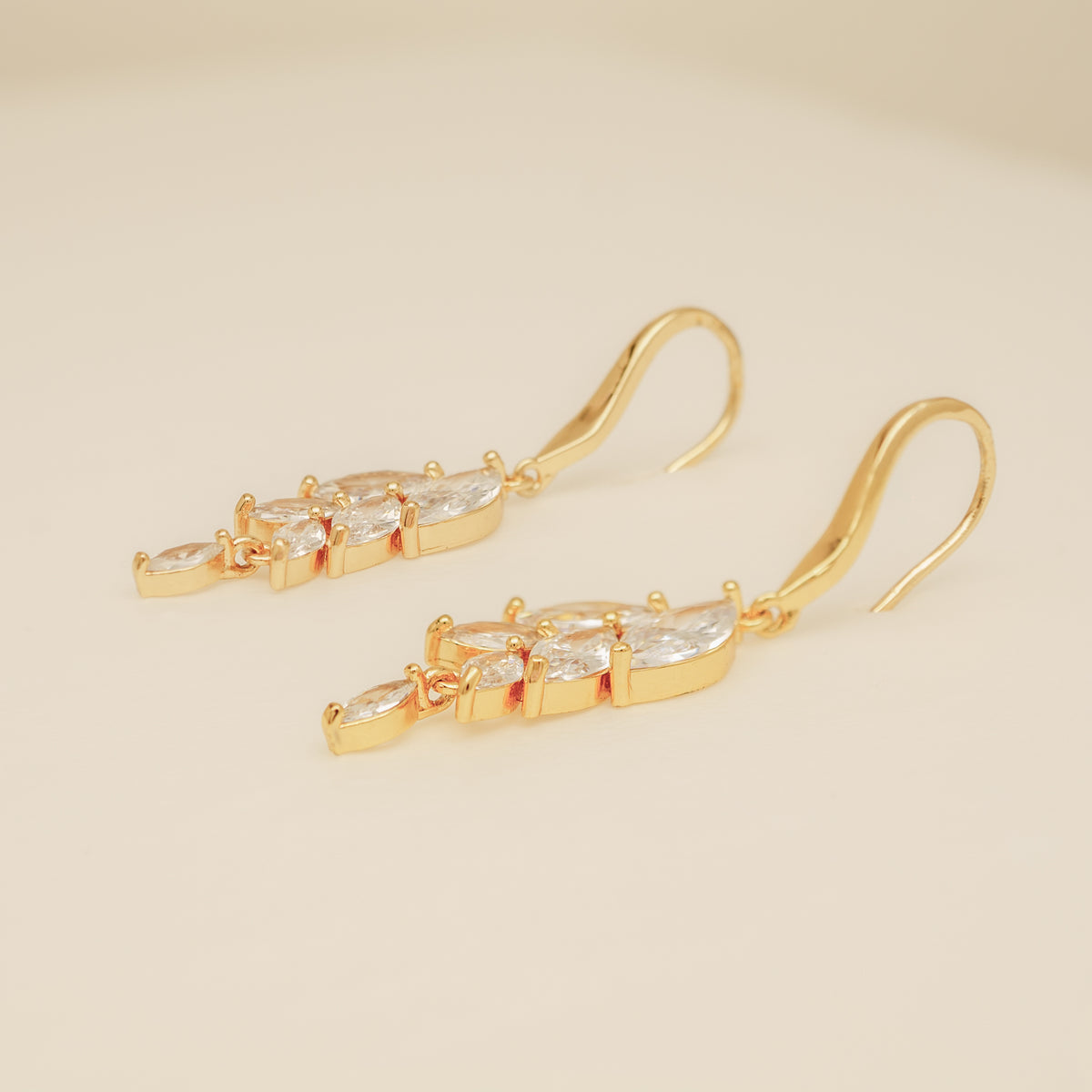 Fearne Crystal Wedding Earrings / Gold
