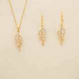 Fearne Crystal Wedding Jewellery Set / Gold