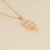 Fearne Crystal Wedding Necklace / Rose Gold