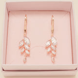 Fearne Crystal Wedding Earrings / Rose Gold