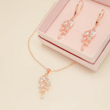 Fearne Crystal Wedding Jewellery Set / Rose Gold