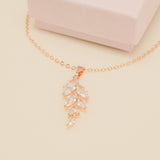 Fearne Crystal Wedding Necklace / Rose Gold