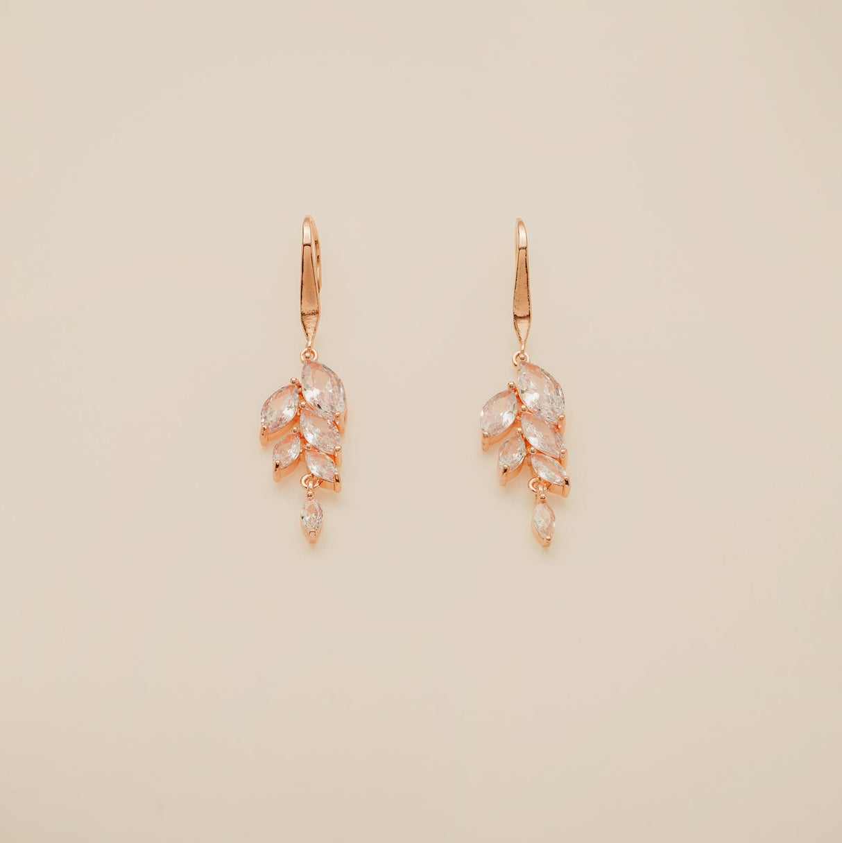 Fearne Crystal Wedding Jewellery Set / Rose Gold
