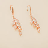 Fearne Crystal Wedding Earrings / Rose Gold