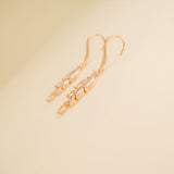 Fearne Crystal Wedding Earrings / Rose Gold
