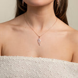 Fearne Crystal Wedding Necklace / Rose Gold