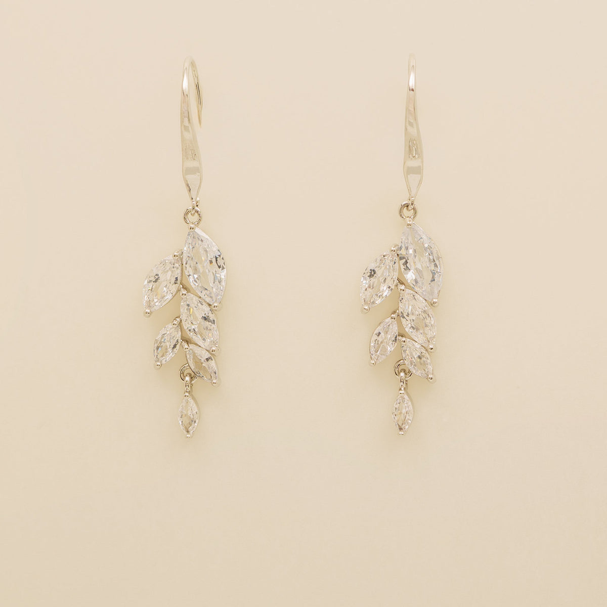 Fearne Crystal Wedding Earrings in Silver photo 8