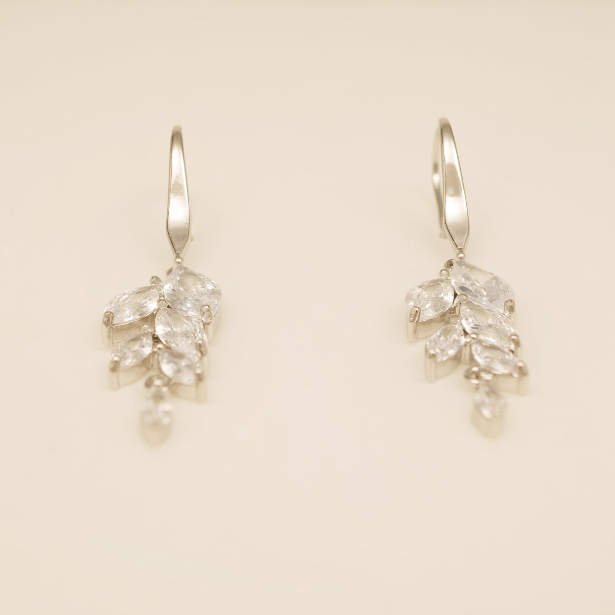 Fearne Crystal Wedding Earrings in Silver photo 7