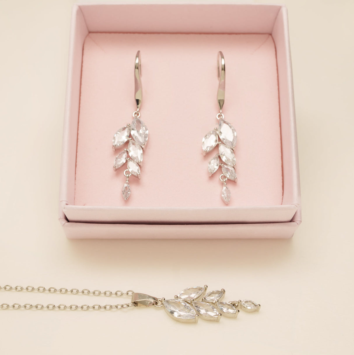 Fearne Crystal Wedding Jewellery Set / Silver