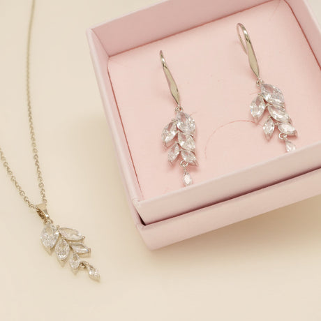 Fearne Crystal Wedding Jewellery Set / Silver