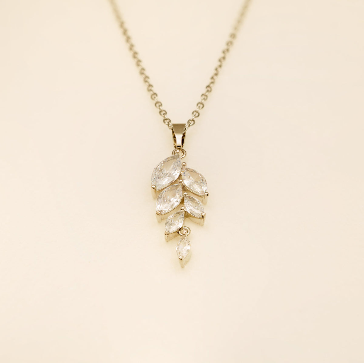 Fearne Crystal Wedding Necklace / Silver
