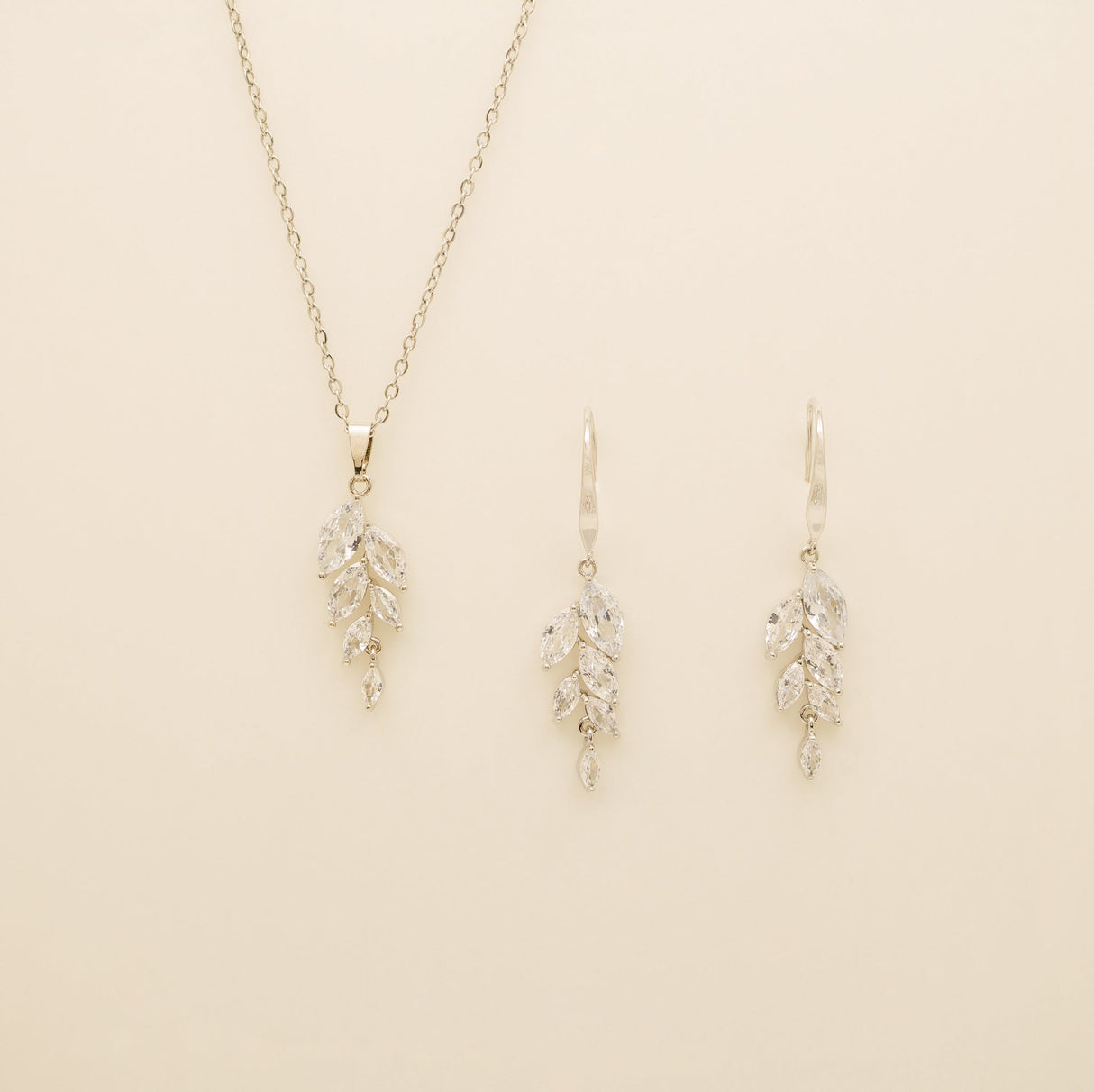 Fearne Crystal Wedding Jewellery Set / Silver