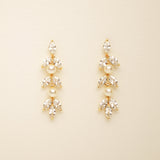 Fliss Pearl and Crystal Bridal Earrings / Gold
