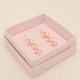 Fliss Pearl and Crystal Bridal Earrings / Rose Gold