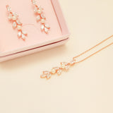 Fliss Pearl and Crystal Wedding Jewellery Set / Rose Gold