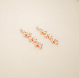 Fliss Pearl and Crystal Bridal Earrings / Rose Gold