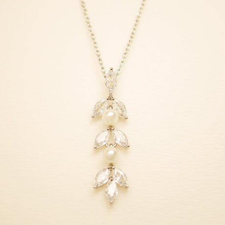 Fliss Pearl and Crystal Wedding Jewellery Set / Silver