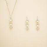 Fliss Pearl and Crystal Wedding Jewellery Set / Silver