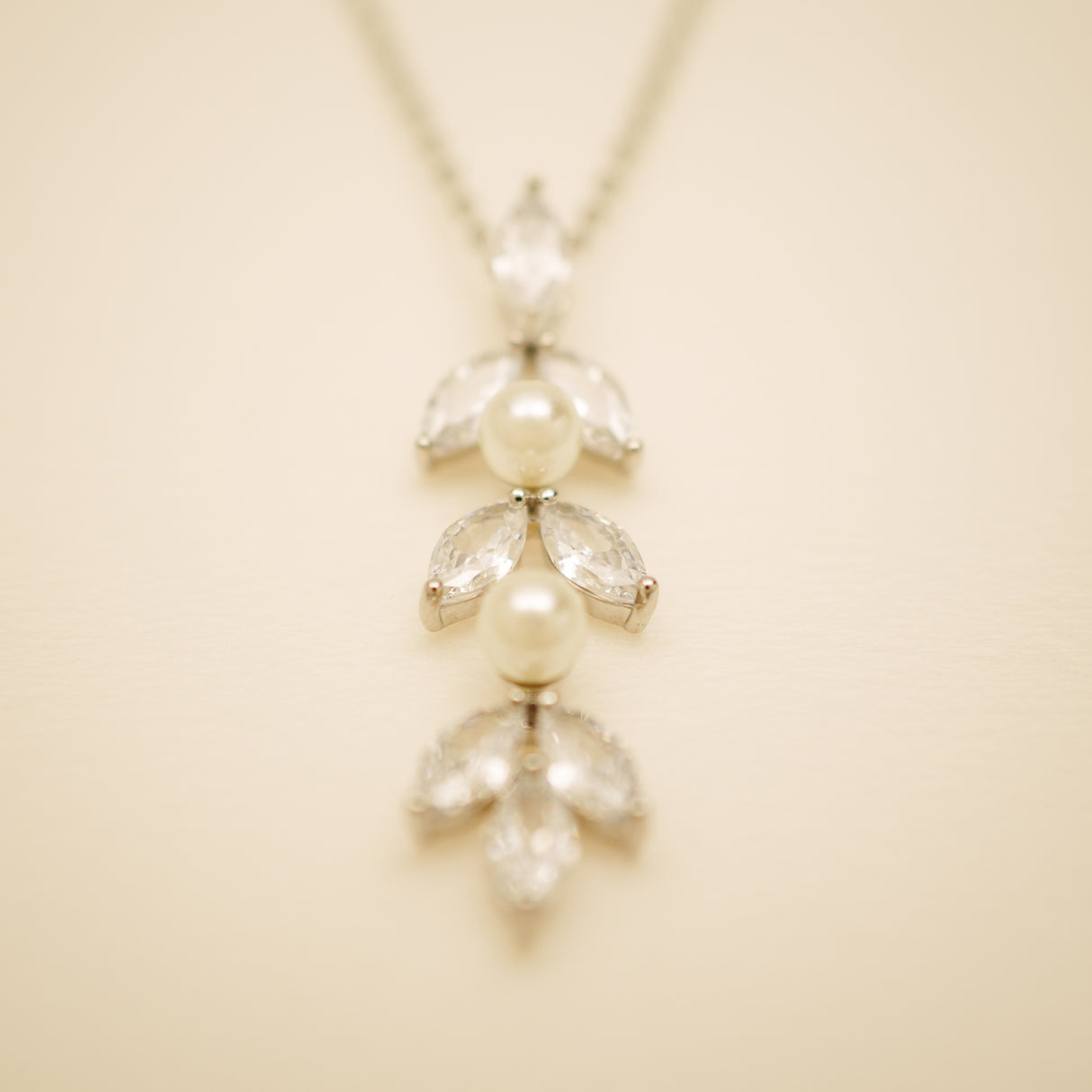 Fliss Pearl and Crystal Wedding Jewellery Set / Silver