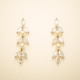 Fliss Pearl and Crystal Bridal Earrings / Silver