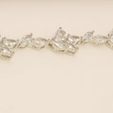 Ivy Crystal Leaf Wedding Bracelet / Silver
