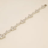 Ivy Crystal Leaf Wedding Bracelet / Silver