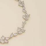 Ivy Crystal Leaf Wedding Bracelet / Silver