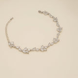 Ivy Crystal Leaf Wedding Bracelet / Silver