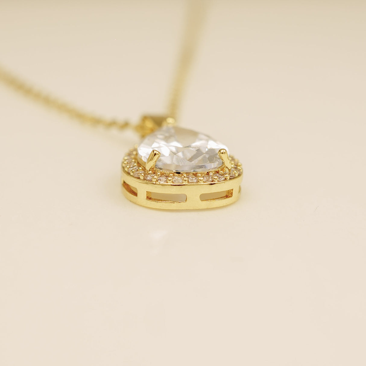 Jessica Crystal Bridal Necklace in Gold photo 6
