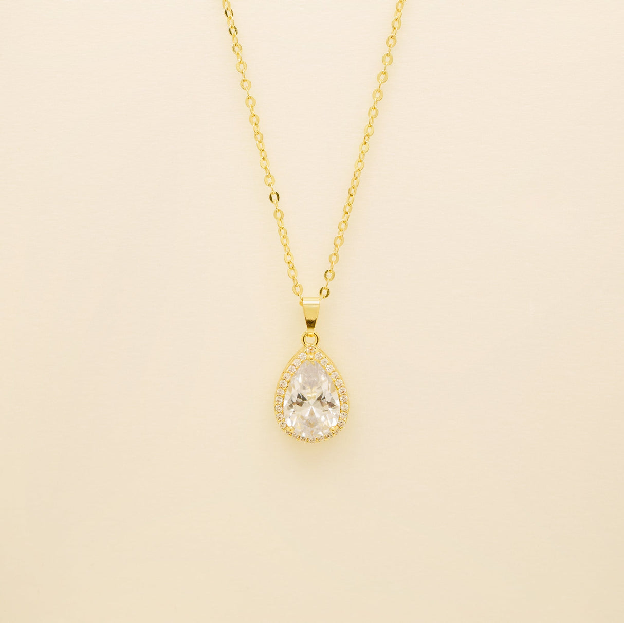 Jessica Crystal Bridal Necklace in Gold