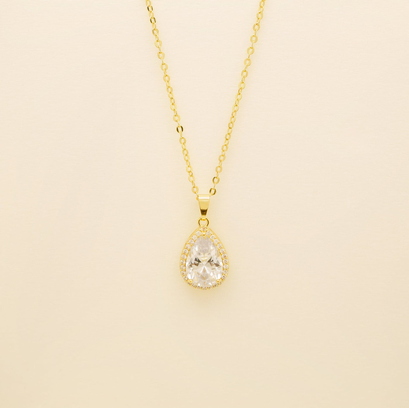 Jessica Crystal Bridal Necklace in Gold