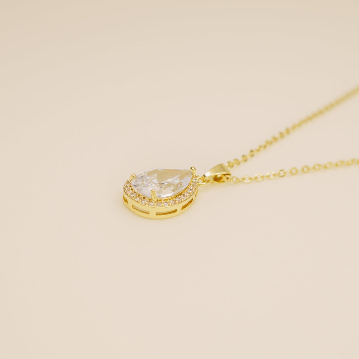 Jessica Crystal Bridal Necklace in Gold photo 5