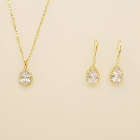 Jessica Crystal Wedding Jewellery Set in Gold photo 2