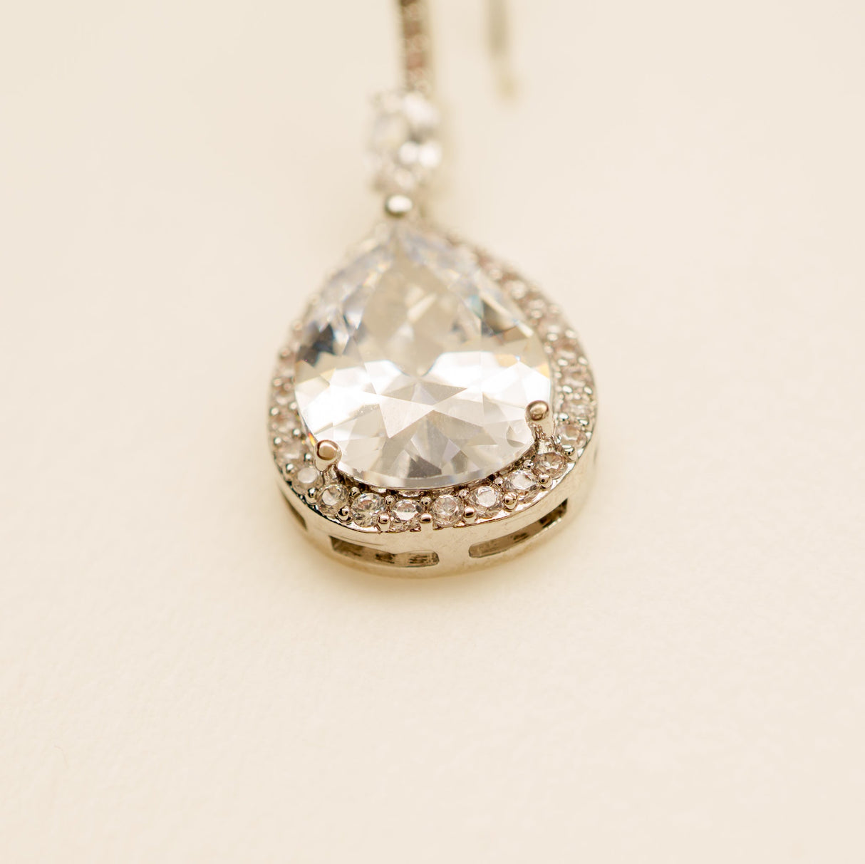 Jessica Crystal Bridal Necklace in Silver photo 3